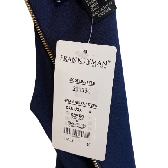 FRANK LYMAN DESIGN Navy Floral Sleeveless Sheath Dress 6 NWT - Picture 8 of 8